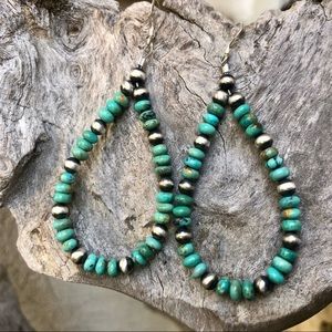 Teal Turquoise Beaded Loops